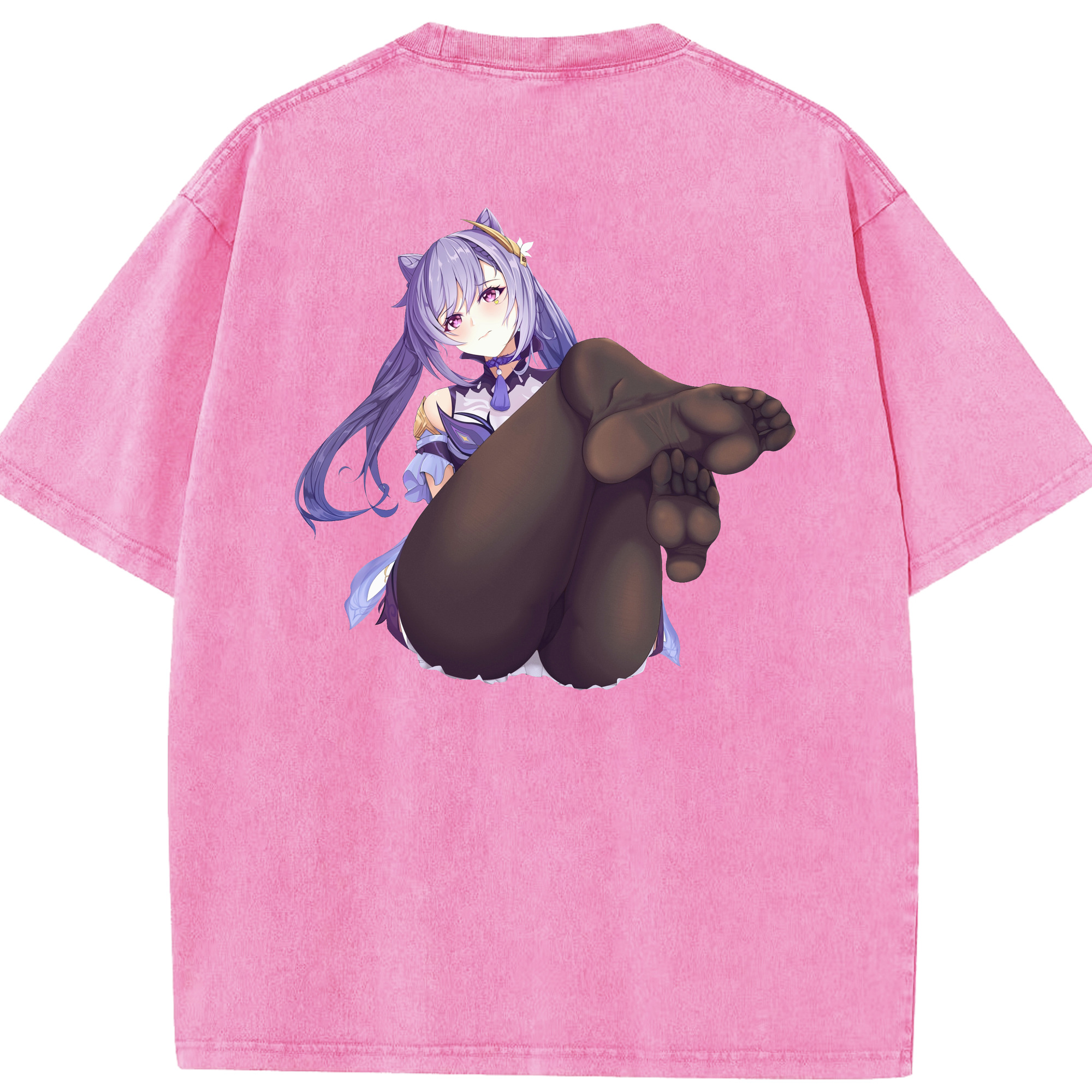 げんし神 刻晴 こくせい genshin Kokusei 綿100% ヴィンテージ風 半袖Tシャツ（背面プリント）